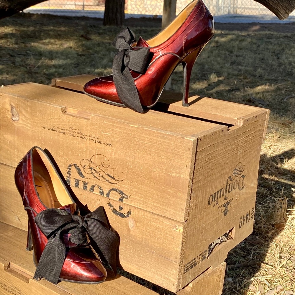 Lanvin Burgundy Patent Leather Heels 👠